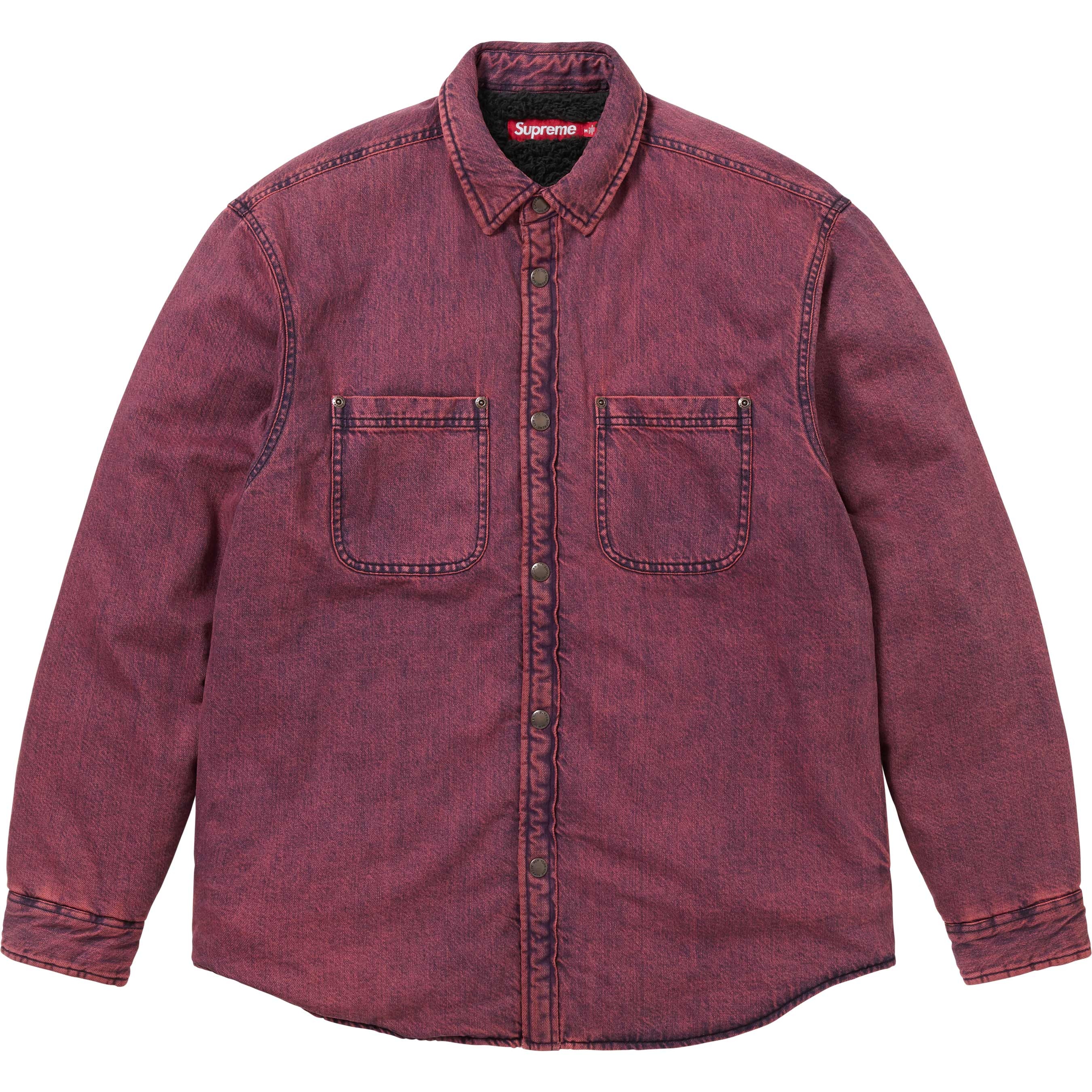Shearling Lined Denim Work Shirt view 9
